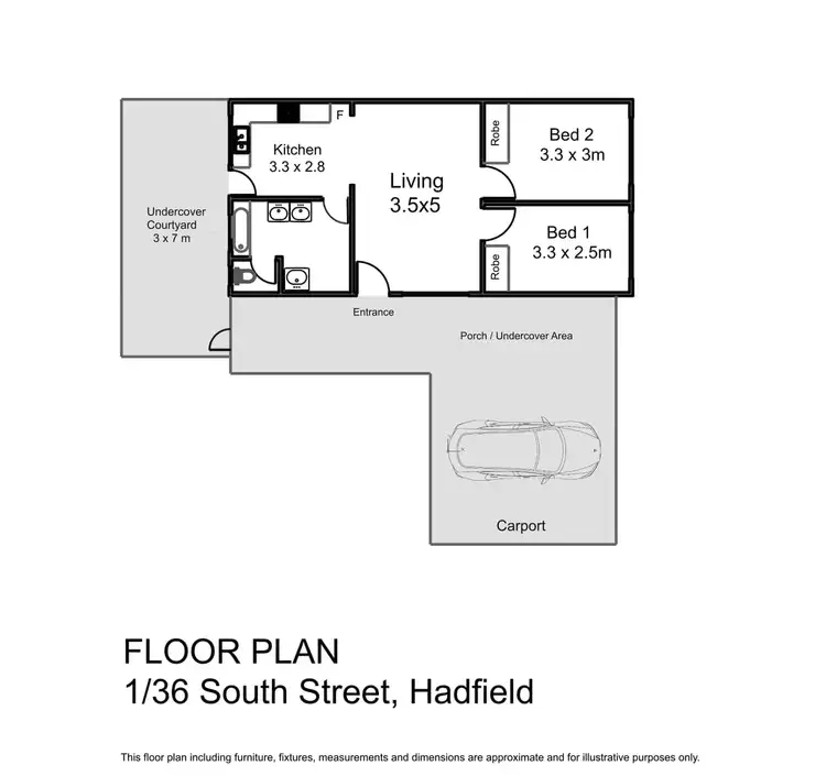 Floorplan of Homely unit listing, 1/36 South Street, Hadfield VIC 3046
