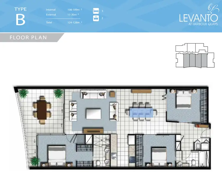 Floorplan of Homely apartment listing, 806/43 Harbour Town Drive, Biggera Waters QLD 4216
