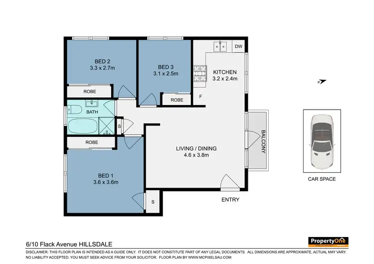 Floorplan of Homely unit listing, 6/10 Flack Avenue, Hillsdale NSW 2036