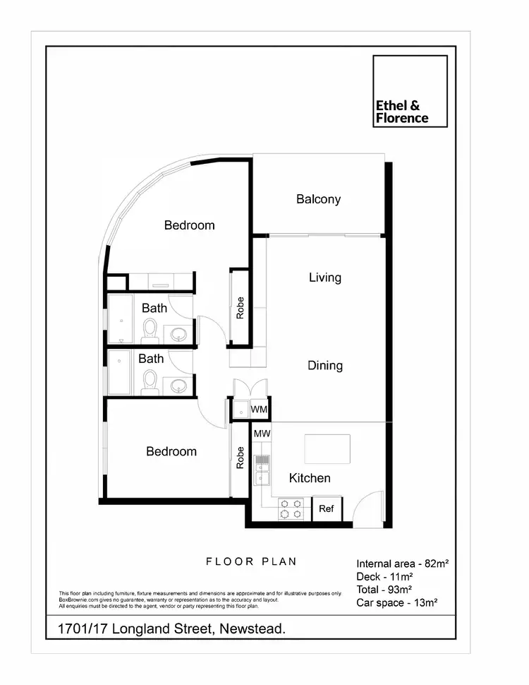 Floorplan of Homely apartment listing, 1701/17 Longland Street, Newstead QLD 4006