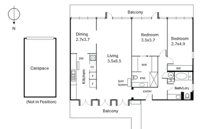Floorplan of Homely apartment listing, 27/630 Toorak Road, Toorak VIC 3142