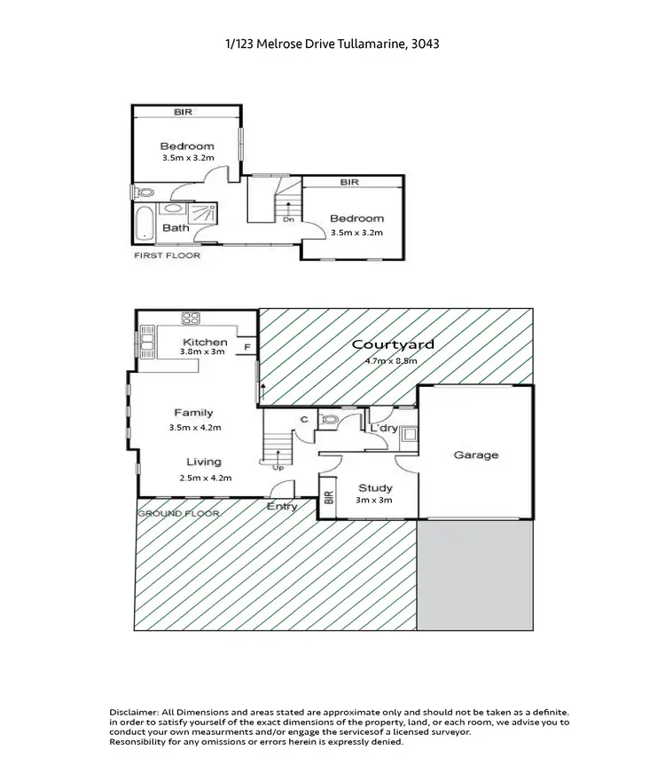Floorplan of Homely townhouse listing, 1/123 Melrose Drive, Tullamarine VIC 3043