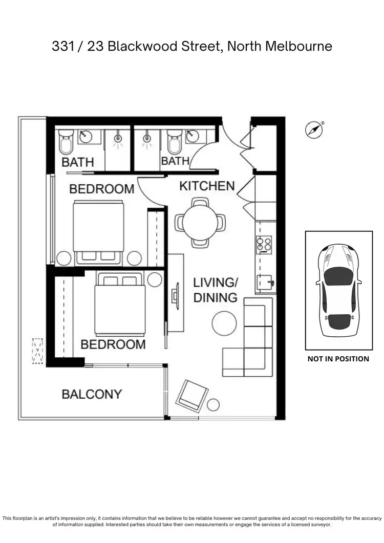 Floorplan of Homely apartment listing, 331/23 Blackwood Street, North Melbourne VIC 3051