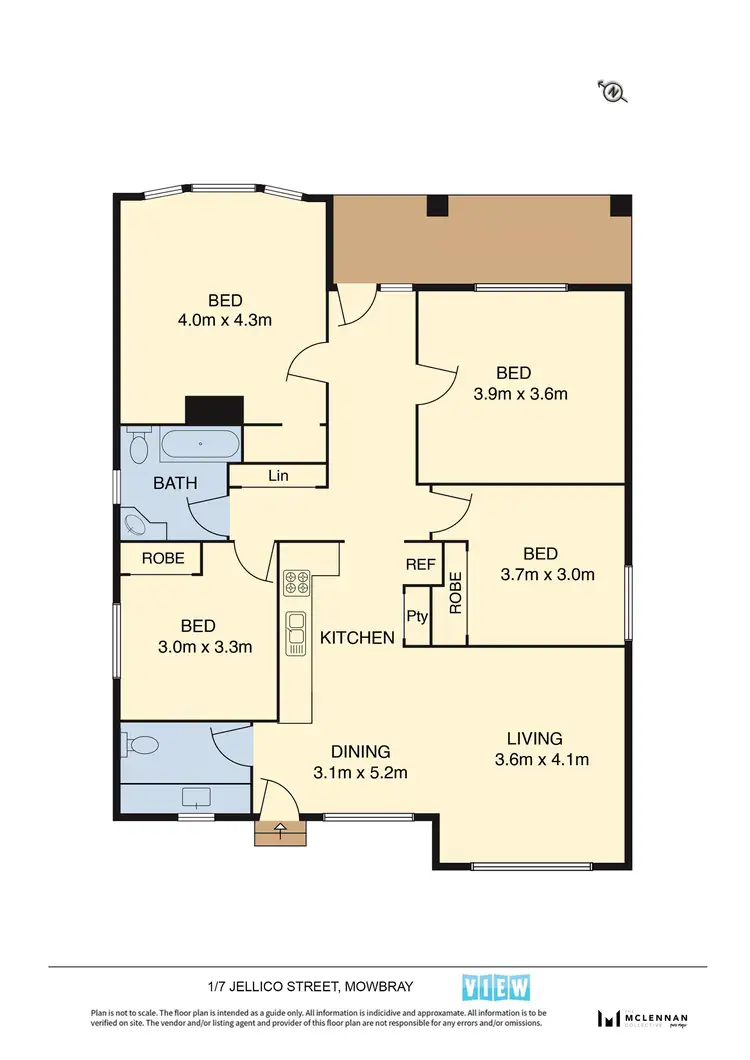 Floorplan of Homely house listing, 1/7 Jellico Street, Mowbray TAS 7248