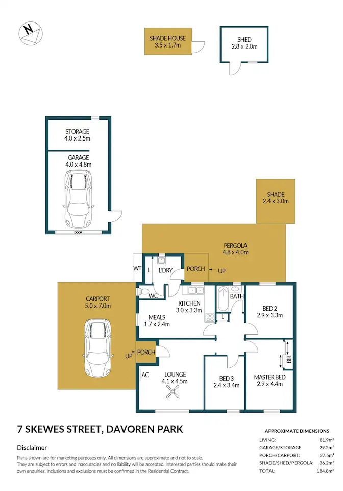 Floorplan of Homely house listing, 7 SKEWES STREET, Davoren Park SA 5113