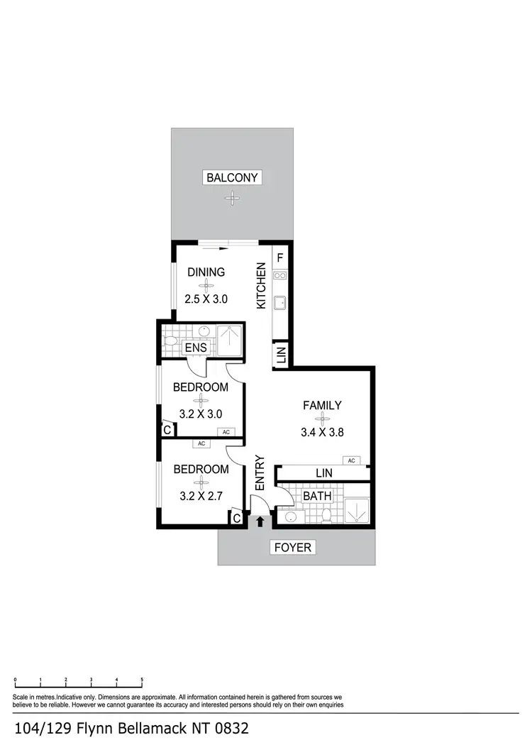 Floorplan of Homely unit listing, 104/129 Flynn Circuit, Bellamack NT 832