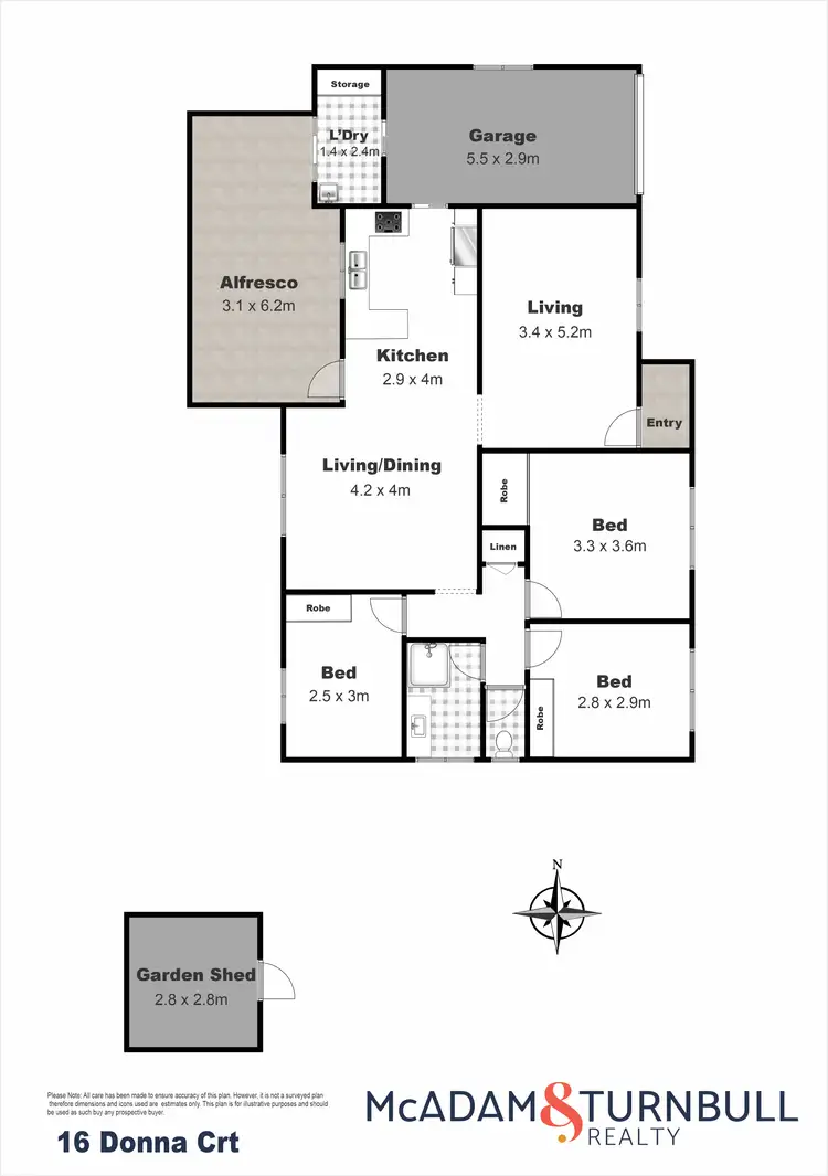 Floorplan of Homely house listing, 16 Donna Court, Kearneys Spring QLD 4350