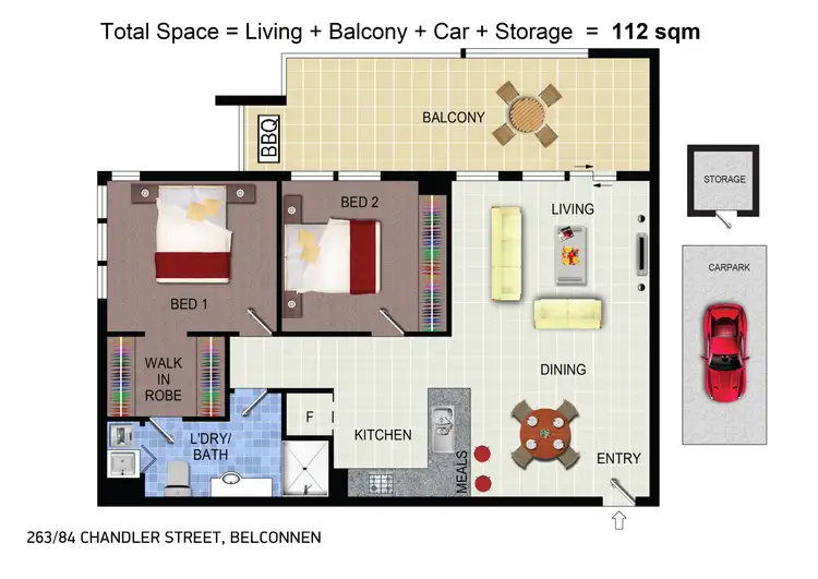Floorplan of Homely apartment listing, 263/84 Chandler Street, Belconnen ACT 2617
