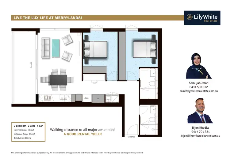 Floorplan of Homely apartment listing, 1508/224-240 Pitt Street, Merrylands NSW 2160