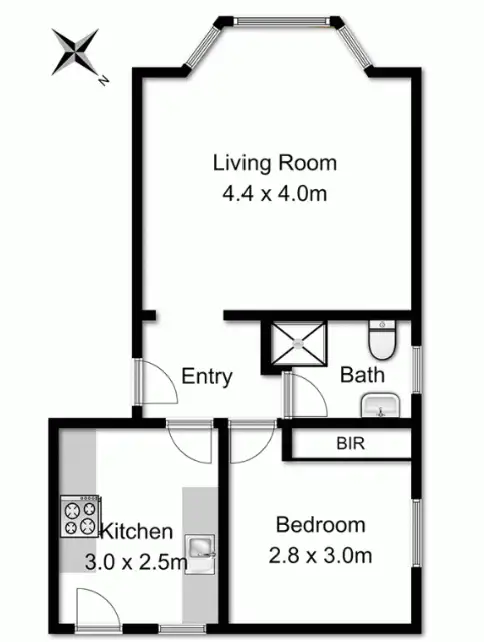Floorplan of Homely unit listing, 3/14 Bradly Avenue, Kirribilli NSW 2061