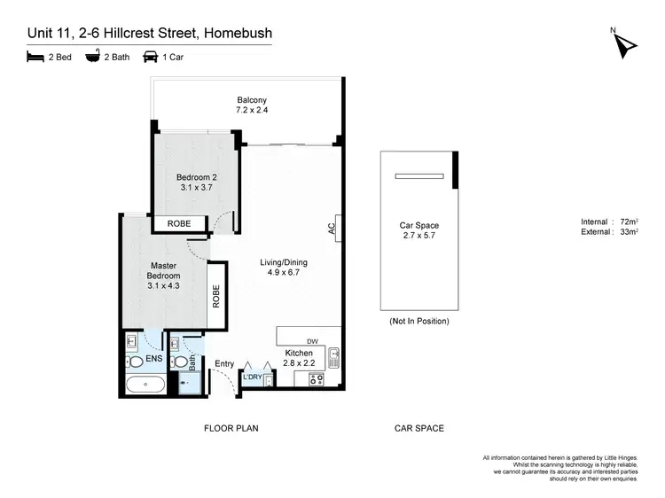 Floorplan of Homely apartment listing, 11/2-6 Hillcrest Street, Homebush NSW 2140