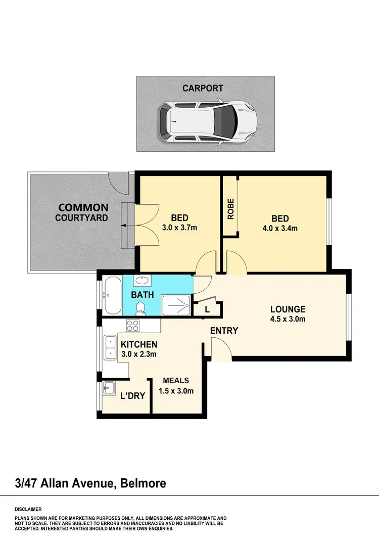 Floorplan of Homely apartment listing, 3/47 Allan Avenue, Belmore NSW 2192