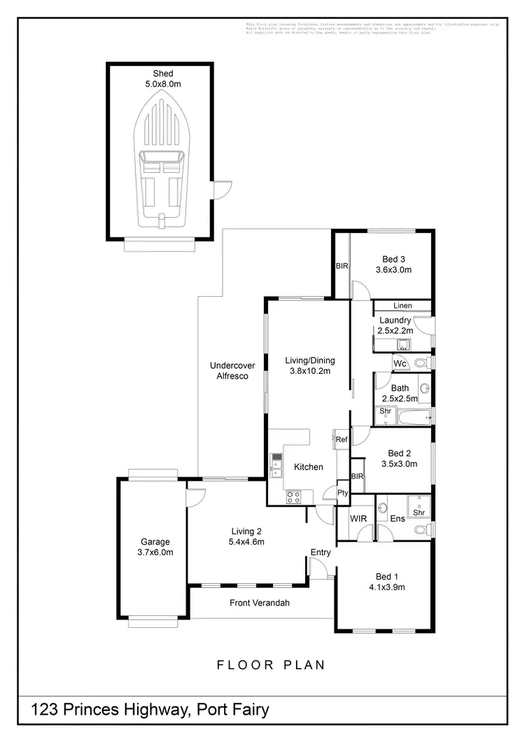 Floorplan of Homely house listing, 123 Princes Highway, Port Fairy VIC 3284