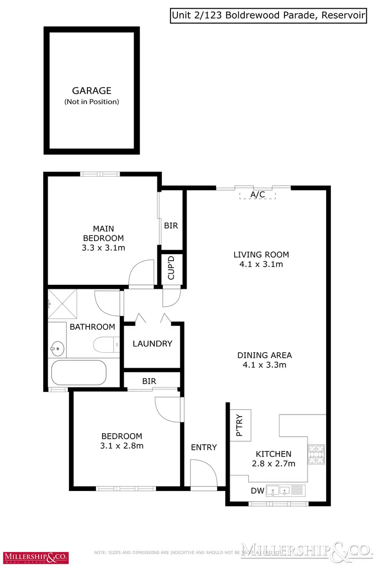 Floorplan of Homely unit listing, 2/123 Boldrewood Parade, Reservoir VIC 3073