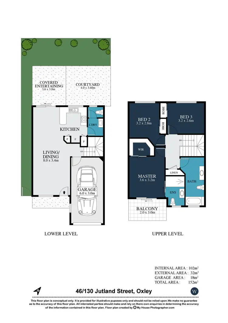 Floorplan of Homely townhouse listing, 46/130 Jutland Street, Oxley QLD 4075