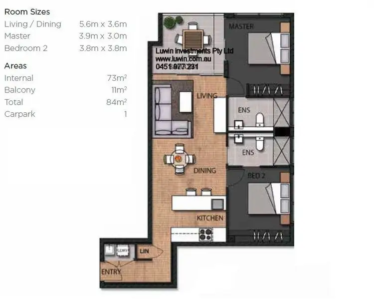 Floorplan of Homely apartment listing, 309/109 Chalk Street, Lutwyche QLD 4030