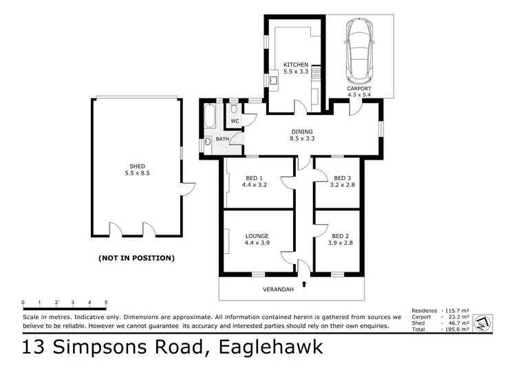 Floorplan of Homely house listing, 13 Simpsons Road, Eaglehawk VIC 3556