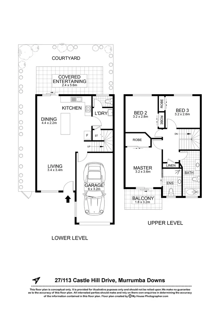 Floorplan of Homely townhouse listing, 27/113 Castle Hill Drive, Murrumba Downs QLD 4503