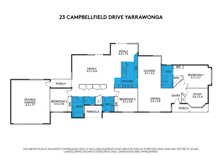 Floorplan of Homely house listing, 23 Campbellfield Drive, Yarrawonga VIC 3730
