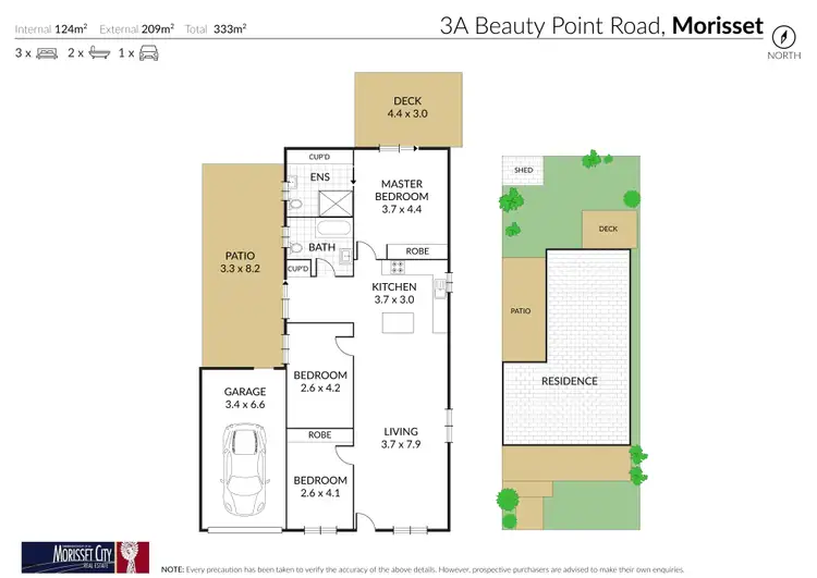 Floorplan of Homely semi-detached listing, 3A Beauty Point, Morisset NSW 2264