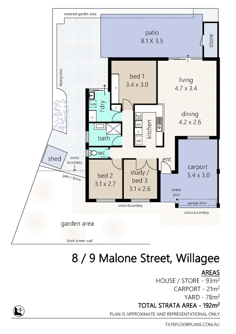 Floorplan of Homely villa listing, 8/9 Malone Street, Willagee WA 6156