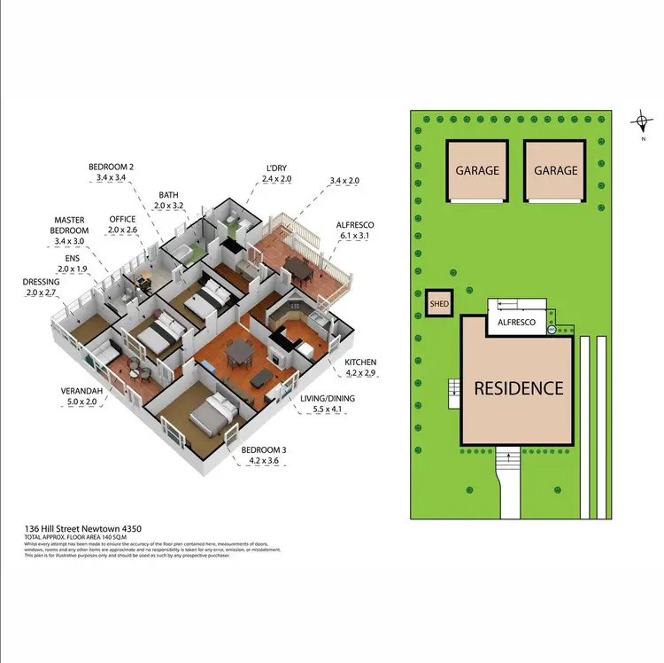 Floorplan of Homely house listing, 136 Hill Street, Newtown QLD 4350