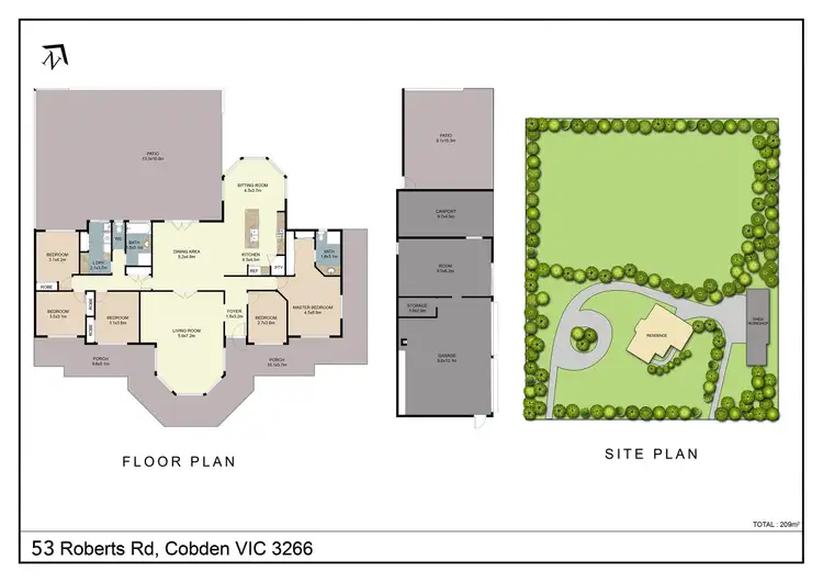 Floorplan of Homely rural property listing, 53 Roberts Road, Cobden VIC 3266