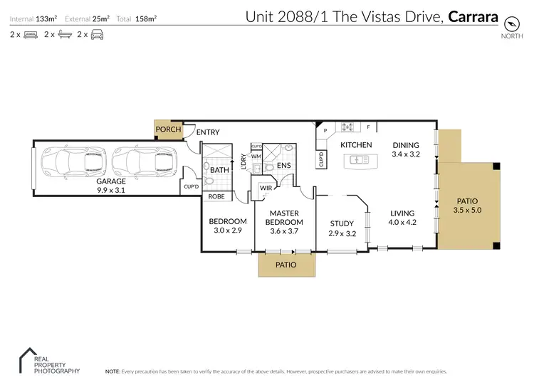 Floorplan of Homely villa listing, 2088/1 The Vistas Drive, Carrara QLD 4211