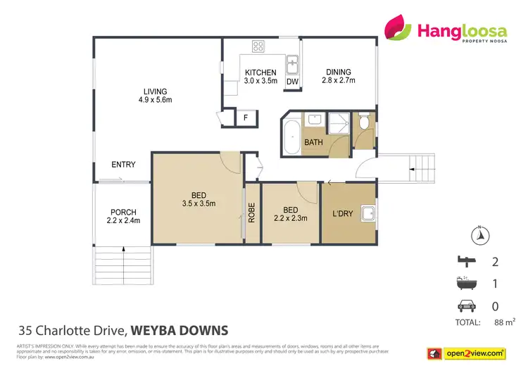 Floorplan of Homely house listing, 35 Charlotte Drive, Weyba Downs QLD 4562