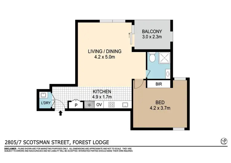 Floorplan of Homely apartment listing, 2805/7 Scotsman Street, Forest Lodge NSW 2037