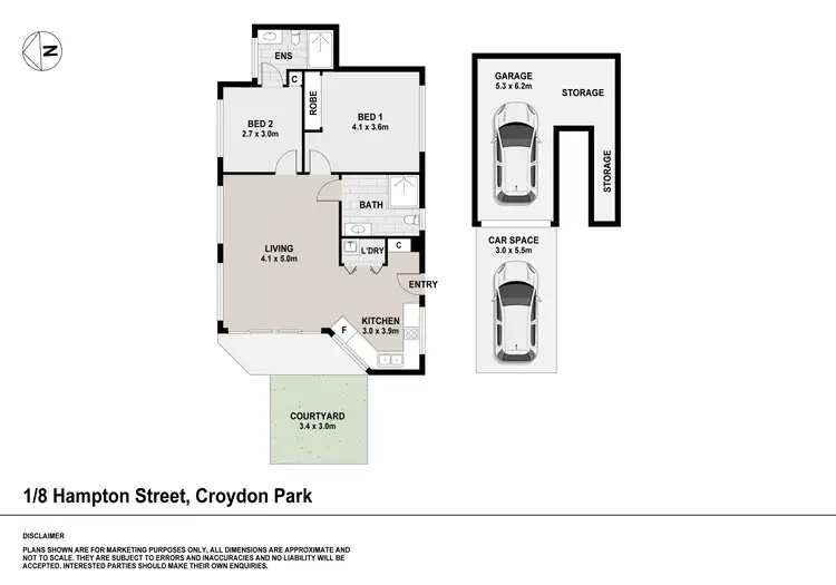 Floorplan of Homely apartment listing, 1/8 Hampton Street, Croydon Park NSW 2133