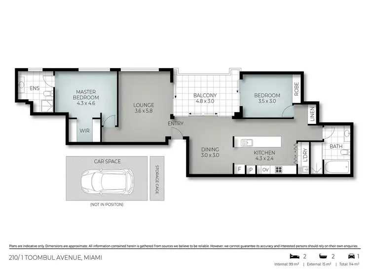 Floorplan of Homely unit listing, 210/1 Toombul Avenue, Miami QLD 4220