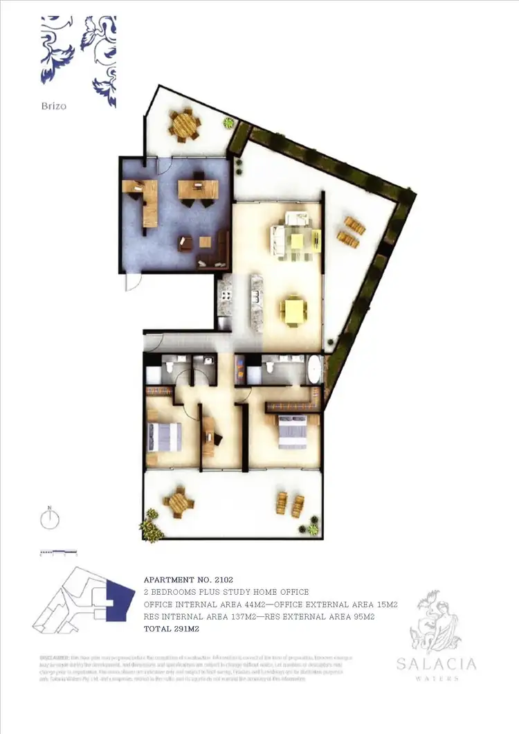 Floorplan of Homely apartment listing, 2102/1 Marina Promenade, Paradise Point QLD 4216