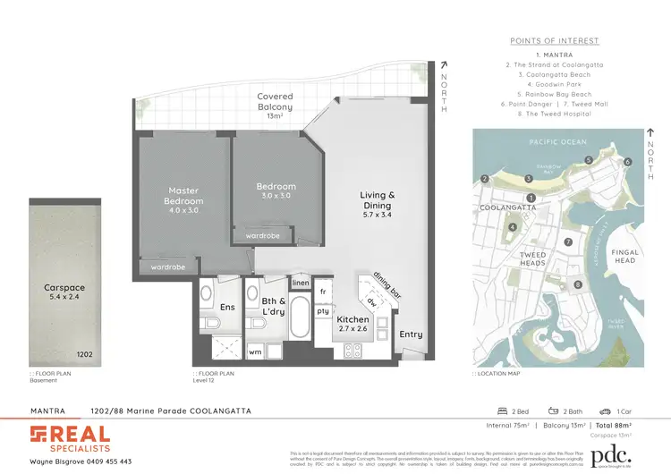 Floorplan of Homely apartment listing, 1202/88 Marine Parade, Coolangatta QLD 4225