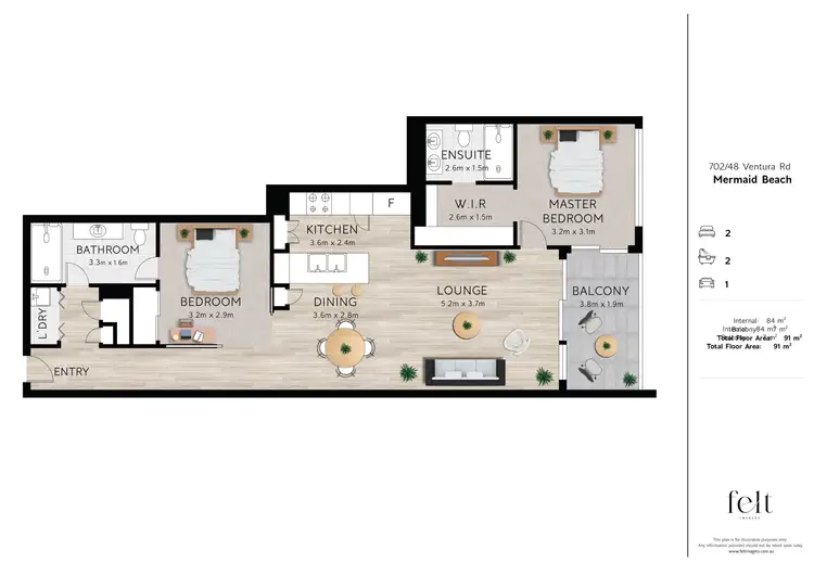Floorplan of Homely unit listing, 702/48 Ventura Road, Mermaid Beach QLD 4218