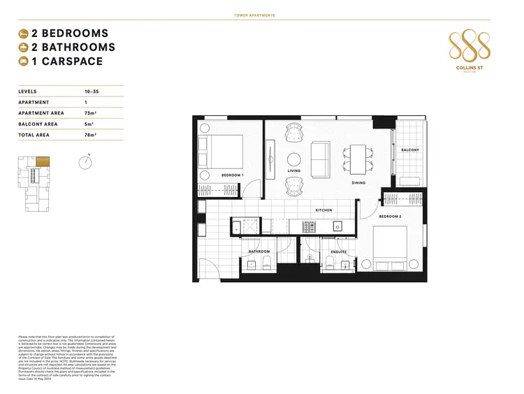 Floorplan of Homely apartment listing, 1601E/888 Collins Street, Docklands VIC 3008