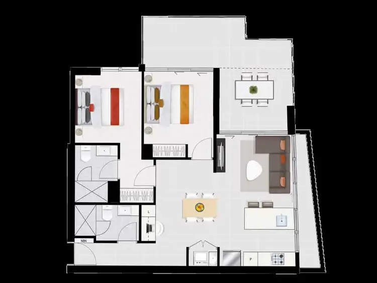 Floorplan of Homely apartment listing, 10401/88 Doggett Street, Newstead QLD 4006