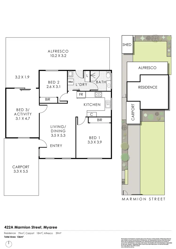 Floorplan of Homely semi-detached listing, 422A Marmion Street, Myaree WA 6154