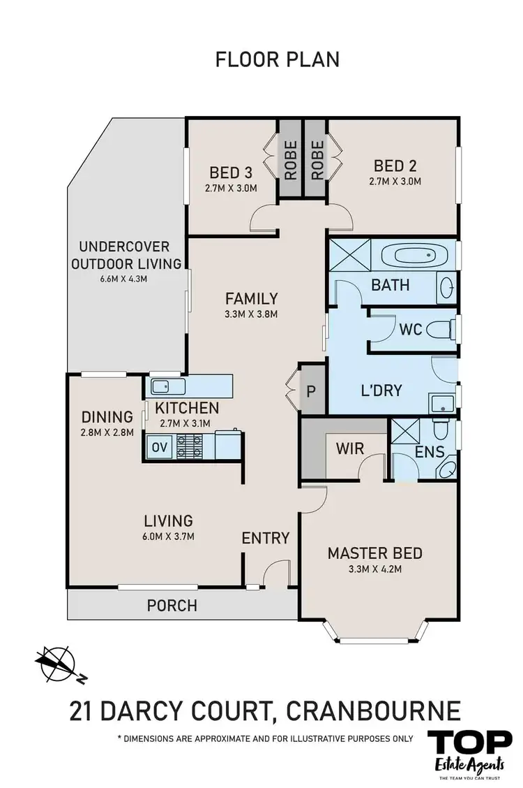 Floorplan of Homely house listing, 21 Darcy Court, Cranbourne VIC 3977