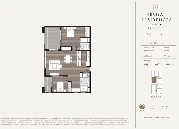 Floorplan of Homely apartment listing, C118/8 Herman Crescent, Rouse Hill NSW 2155