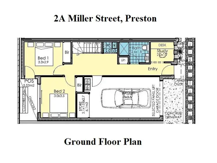 Floorplan of Homely townhouse listing, 2A Miller Street, Preston VIC 3072