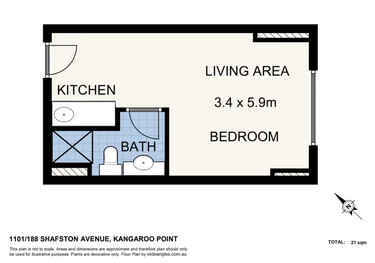 Floorplan of Homely apartment listing, 804/188 Shafston Avenue, Kangaroo Point QLD 4169