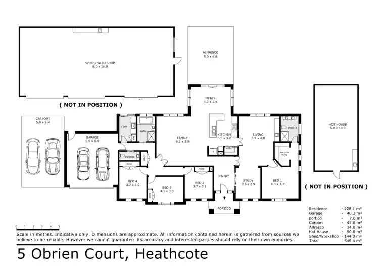 Floorplan of Homely rural property listing, 5 Obrien Court, Heathcote VIC 3523