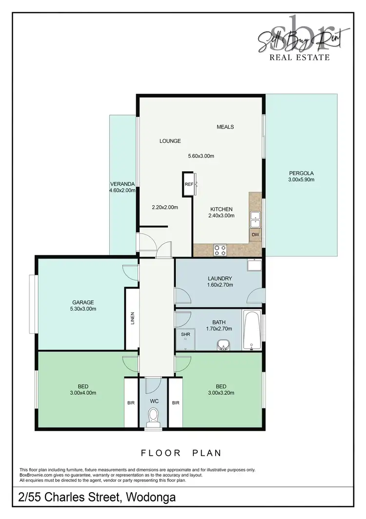Floorplan of Homely unit listing, 2/55 CHARLES STREET, Wodonga VIC 3690