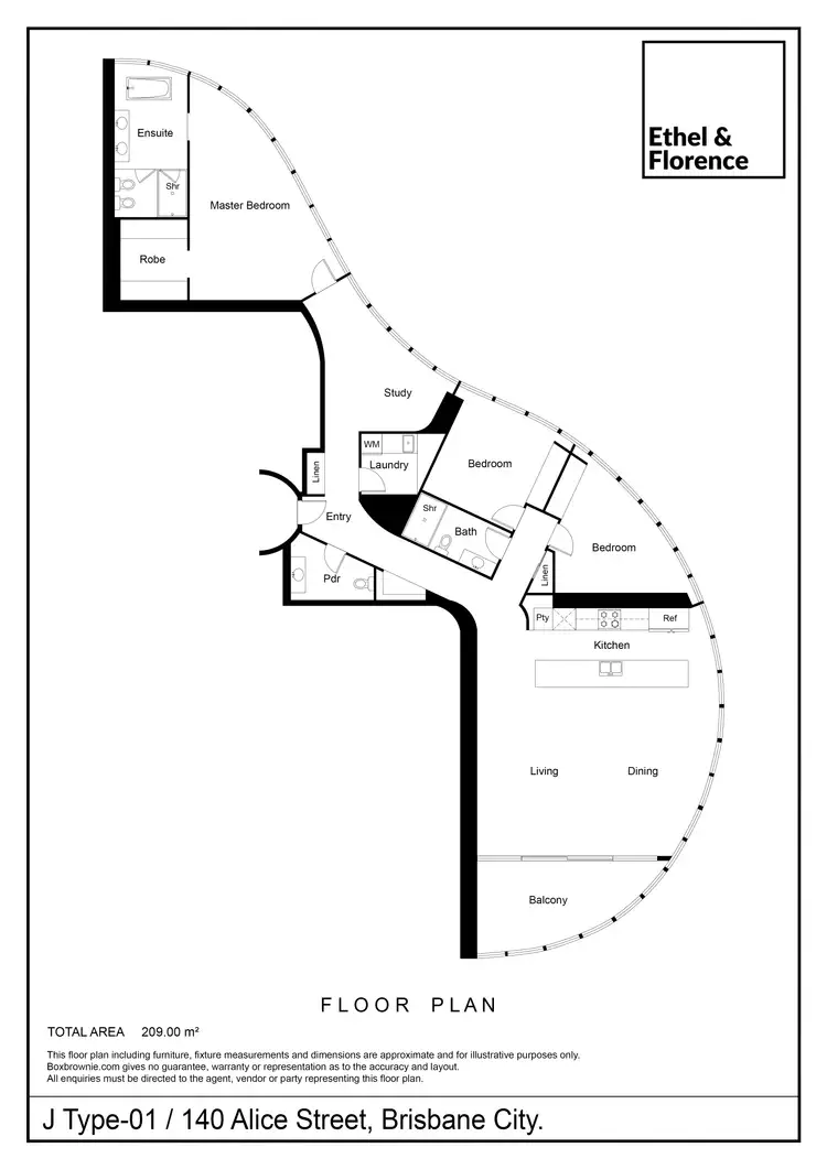 Floorplan of Homely apartment listing, 3301/140 Alice Street, Brisbane City QLD 4000