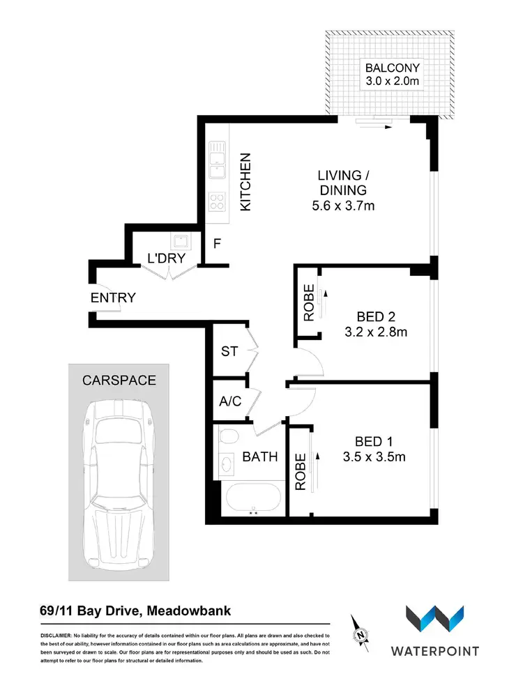 Floorplan of Homely apartment listing, 69/11 Bay Drive, Meadowbank NSW 2114