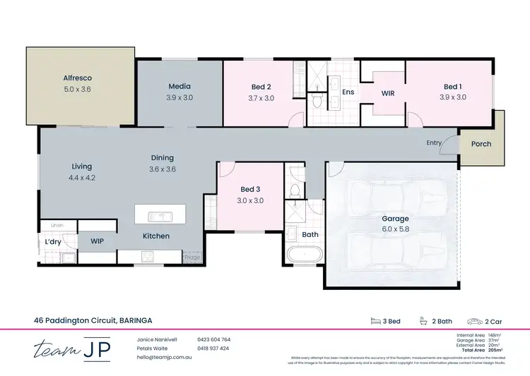 Floorplan of Homely house listing, 46 Paddington Circuit, Baringa QLD 4551