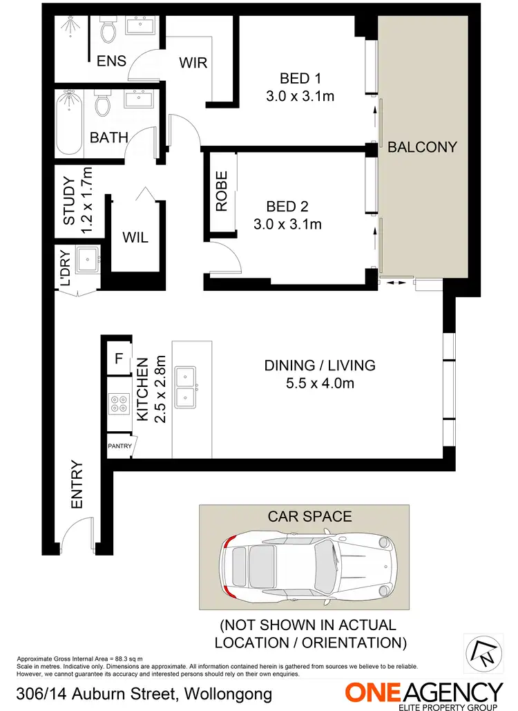 Floorplan of Homely unit listing, 306/14 Auburn Street, Wollongong NSW 2500