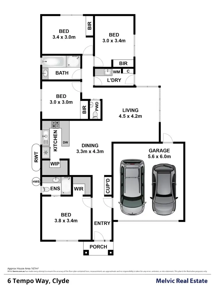Floorplan of Homely house listing, 6 Tempo Way, Clyde VIC 3978