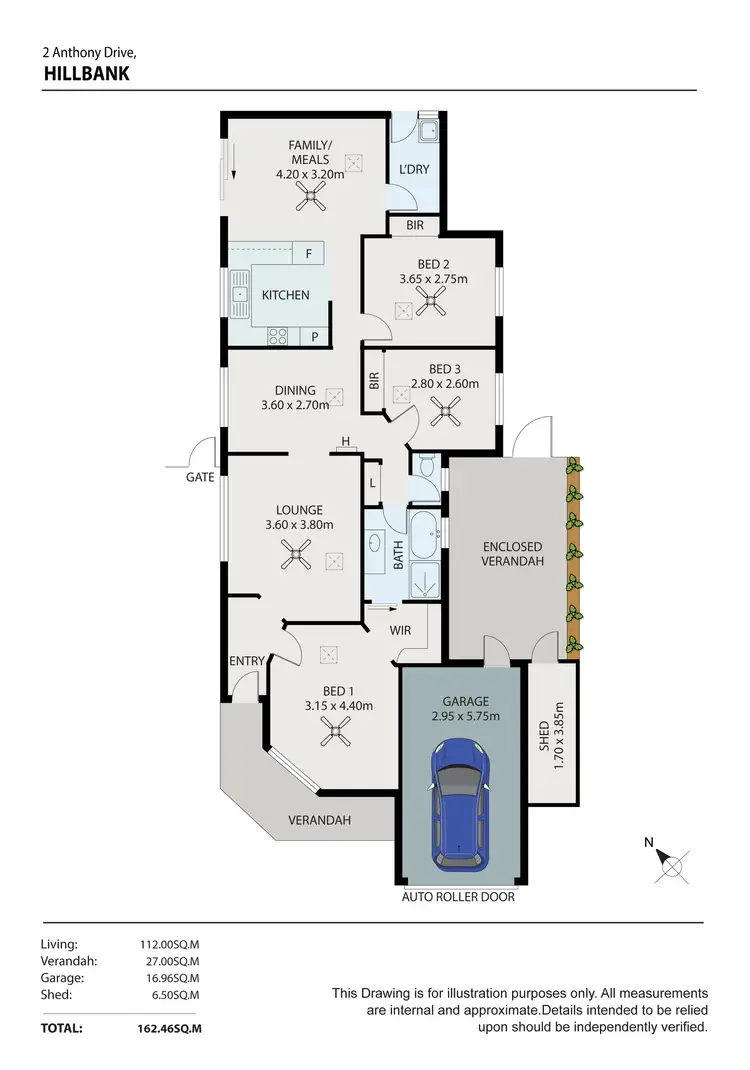 Floorplan of Homely house listing, 2 Anthony Drive, Hillbank SA 5112